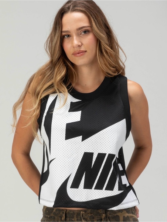 Nike Tops - Nike Air Mesh Crop Tank Top | Women’s Small | NWT | Black & White Logo Graphic S